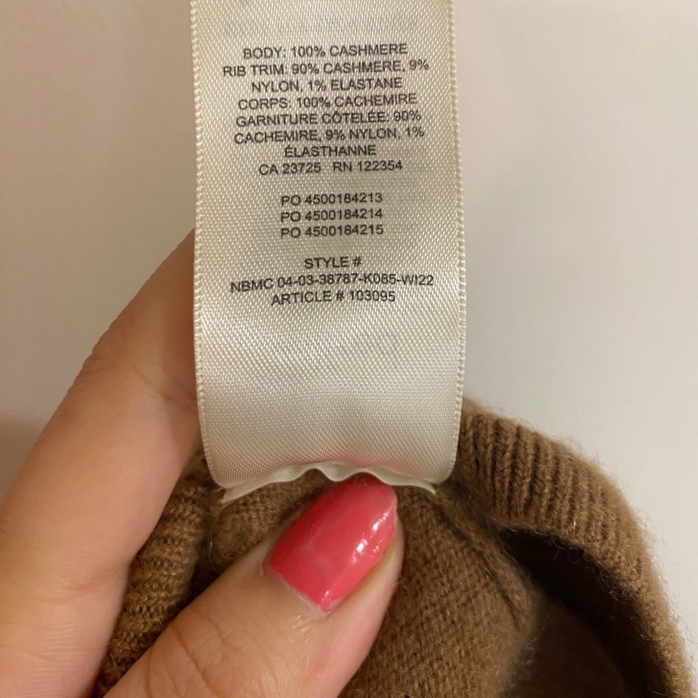Aritzia Wilfred Liteluxe Cashmere Turtleneck Sweater Tan XS - Picture 7 of 7